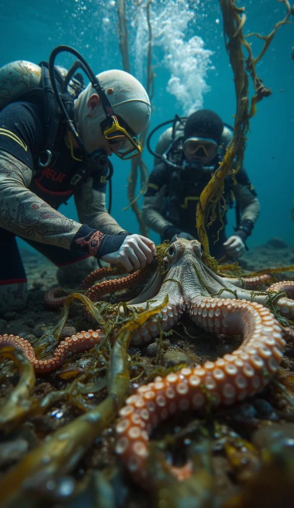 guy getting dragged by his feet by tentacles