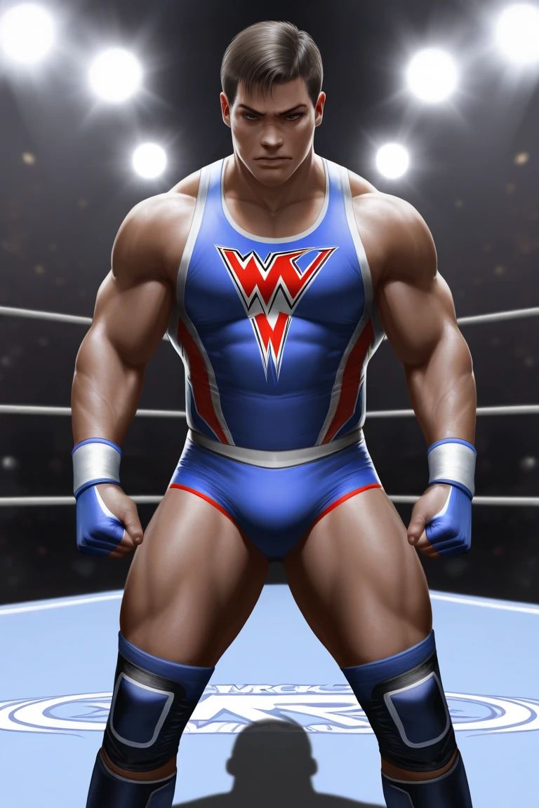 独奏, male, male focus, King_tekken8, King from Tekken, muscular male, Wrestling outfit, realistic skin, nipples, veins, handsome, detailed, detailed muscles, detailed eyes, detailed body, full body, masterpiece, cinematic, photorealistic, realistic, beautiful, Ultra-realistic, 8K, lighting, dramatic lighting, centered, standing, flexing, pose, ((Wrestling Ring)), ,(Huge bulge:1.3),Wolf,hairy