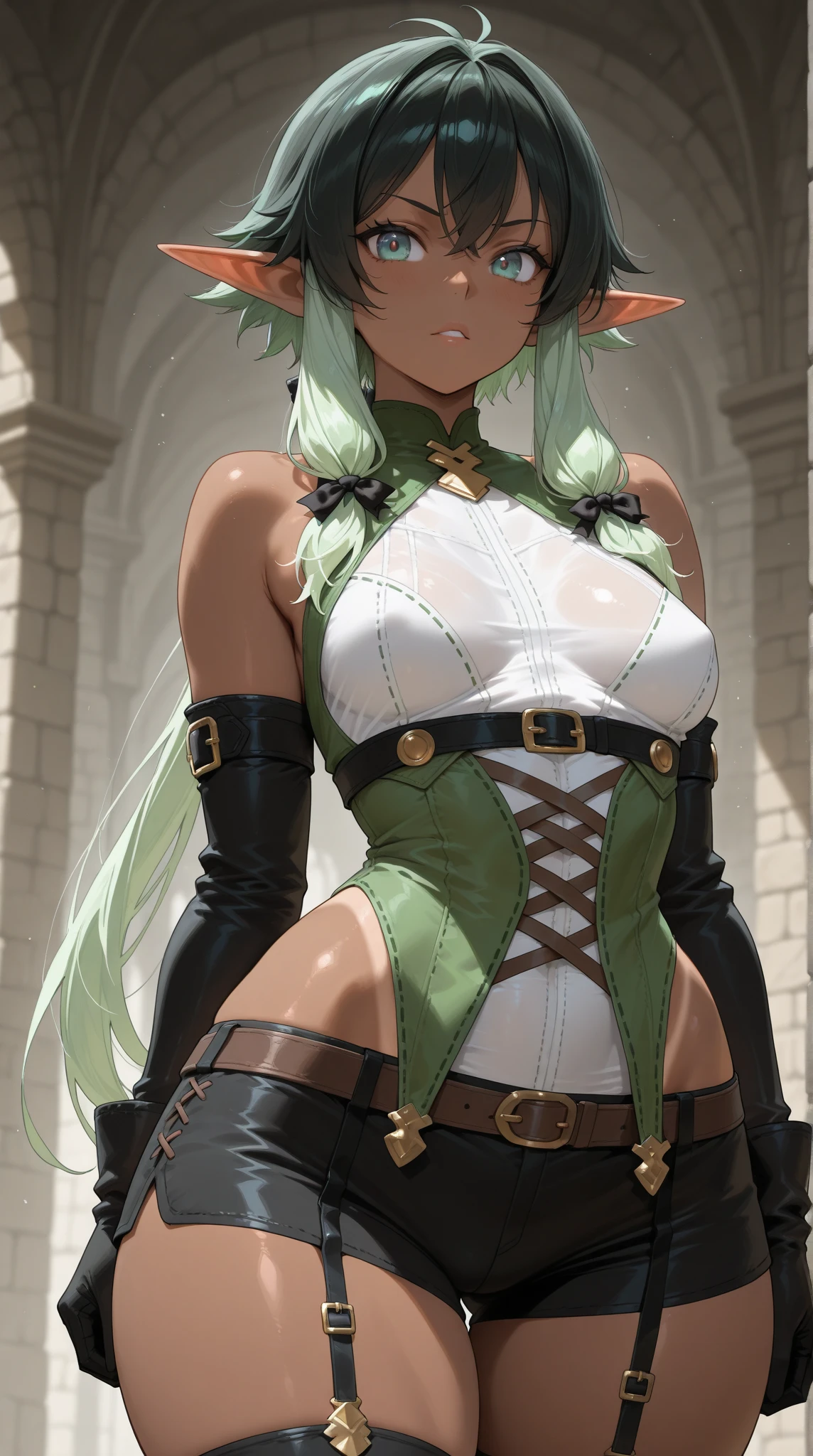(best quality, masterpiece, uncensored, high quality, ultra detailed, extremely detailed CG, beautiful face, beautiful eyes, beautiful hair), solo, (1girl, (((yellow green hair, dark brown inner, Hair Flaps, short ponytail)))), (((((leotard armor, collar))))), (((((extremely awesome detailed deep-silky-healthy-lackwarm-foundational-baby face))))), nsfw, pussy, skindantation, hiqcgbody,(gleaming skin), (outdoors, alley:1.2), masterpiece,best quality,(size difference:1.4),(huge male necromancer,(monster:1.3),vampire standing:1.3), meatshield style and (1girl) and (monster sex), motion lines,(suspension,reverse suspended congress),(absurd stomach bulge), collar, chain,cum, penis, tears, small breasts, nipples,large insertion,teeth, bound, bdsm,rolling eyes, vaginal,bondage,navel, tongue, open mouth, crying with eyes open, pussy, ahegao, tongue out, spread legs, (legs up),restrained, testicles,fucked silly, cuffs, nude, black collar,veins,arms up, (eerie atmosphere, horror theme), suspenders, (extremely awesom e detailed and ribbon:1.3),(extremely awesome detailed deep-silky-healthy-lackwarm-foundational-soft-skin:1.1), (extremely awesome detailed gleaming skin), (extremely awesome detailed pretty face, extremely awesome detailed eyes, extremely awesome detailed shiny hair:1.2), (embarrassed, closed mouth:1.4), extremely awesome detailed dynamic lighting, extremely awesome detailed caustic, extremely awesome detailed deep shadows,(best quality, highres, absurdres, extremely awesome detailed CG unity 8K HDR wallpaper, perfect anatomy:1.1),(extremely awesome detailed realistic, extremely awesome detailed 3d:1.0)