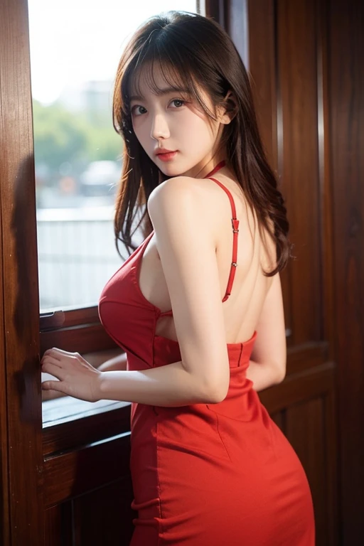 1 fox girl, fox tail, fox ears, very long hair, (seductive smile:1.2), (parted lips:0.8), cute, 
bare shoulders, bare arms, armpit, (collarbone:0.7), large breasts, (underboob:0.9), sideboob, thighs, 
(sideless:1.1), vietnamese yellow dress, 
(leaning back:1.1), (crossed legs:1.1), on vietnamese boat,  night, 
sharp focus, looking at viewer, from side, (from below:0.8), dutch angle, 
(light red theme:1.2), (light red tone:1.1), (orange tone:0.9), illustration, (anime coloring:1.1), 
(masterpiece:1.3), (best quality:1.5), newest, (intricate details:1.2), ai-generated, 