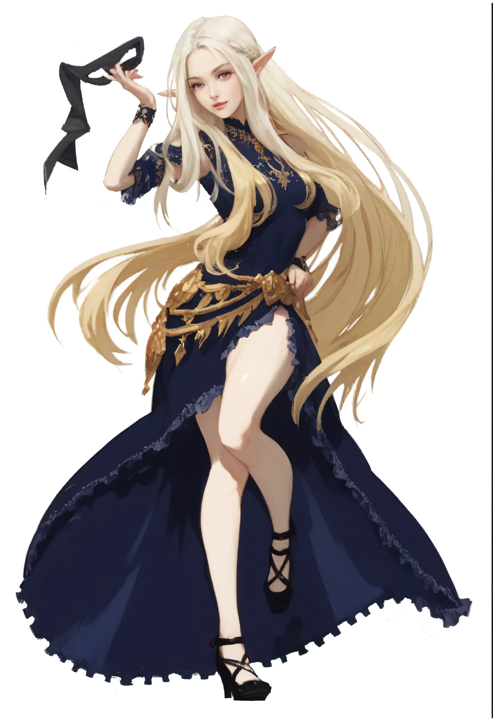 (2heads:1.4), (masterpiece, best quality:1.2), cowboy shot, solo, 1girl, gbfshalem, dark skin, dark-skinned female, (pacifier), looking at viewer, braid, black dress, bare shoulders, floating, sitting, legs crossed, crossed legs, 4k, 8k, absurdres, detailed illustration