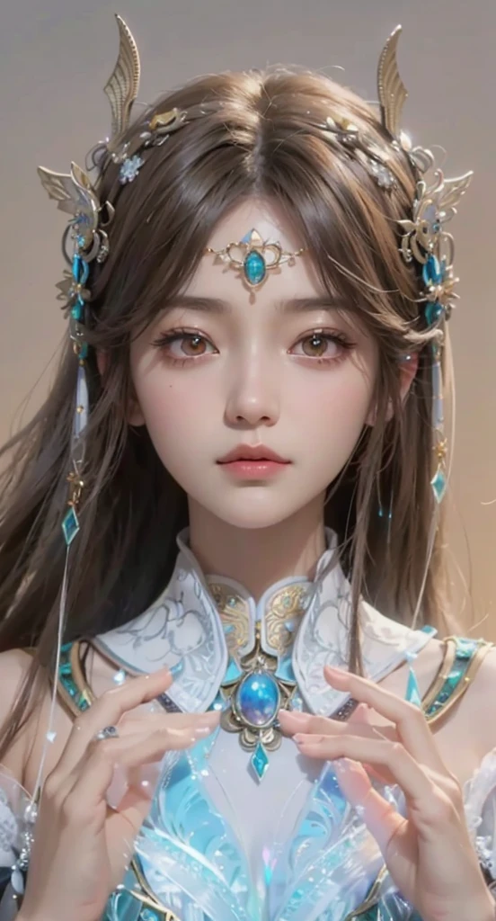頭にティアをつけた女性のクローズアップ, intricate ornate アニメ CGI style, 4Kの詳細なファンタジー, アニメ ...