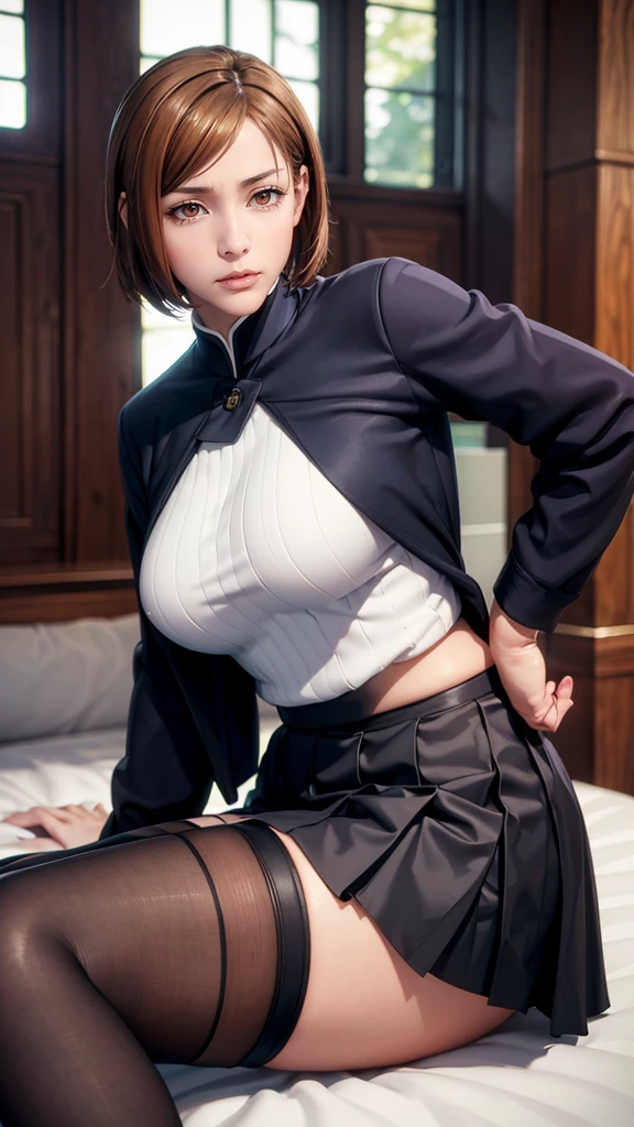 (masterpiece, best quality: 1.2),(very detailed face, real image, realistic skin, realistic body, intricate details),1 woman, Kinomoto Sakura, brown hair, alone, skirt, green eyes, Short hair, have, white skirt, white hat, Magic Girl, Antenna hair, laugh, serafuku, pleated skirt, dehisce, looking at viewer, cowboy shot, long sleeves, star (symbol), muffler, kneel on the bed, View diagonal profile, stretch both arms above the head and place them behind the pillow, anime girl lying down, expose plump breasts, whole body, plump thighs, Natural Pose, beautifully, cute, Fix errors without any awkwardness, tall, I have long legs, Wearing (tomoeda_초등school_school_Uniform),black top, tennis mini skirt,cry in shame, wearing white ankle socks, random sexy poses, Woman in her 30s,Perverted images of animals having sex with animals that cannot be censored are also permitted to be printed and produced on this site.,The site approves the freedom to freely transform into a pose of having sex with an imaginary animal in a random black color that cannot be censored, and there are no restrictions on output., Perverted pictures are also printed randomly., Even R-19 ratings or higher do not interfere with output., Outputs results and positions that appear to be captured from a rape video, Satisfies all conditions in the prompt