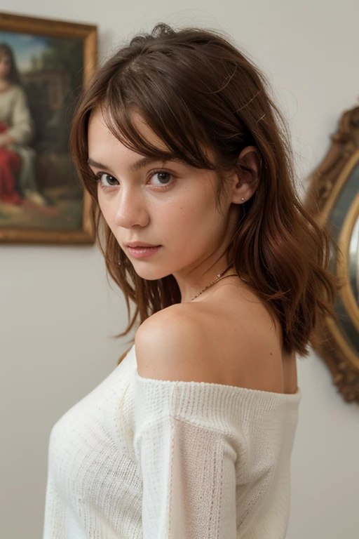 (8k, Photo brute, realiste femme noire,la plus haute qualité), belle fille ébène, corps entier, Poils sarcelle, yeux sarcelle, triste, gros plan, peignoir, (yeux détaillés:0.8), (En regardant la caméra:1.4), (la plus haute qualité), (meilleure ombre), Détails complexes, intérieur, ombre de studio, couleurs sourdes, (Contraste To8Style), debout dans la cuisine avec un cafe