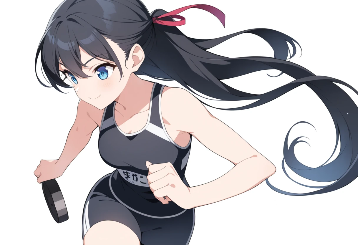 Woman in her 20s、Fitness、sports、Bra Top、leggings、ponytail、smile、Bob hairstyle、Shortcuts、A pleasant looking face、Background white、No background