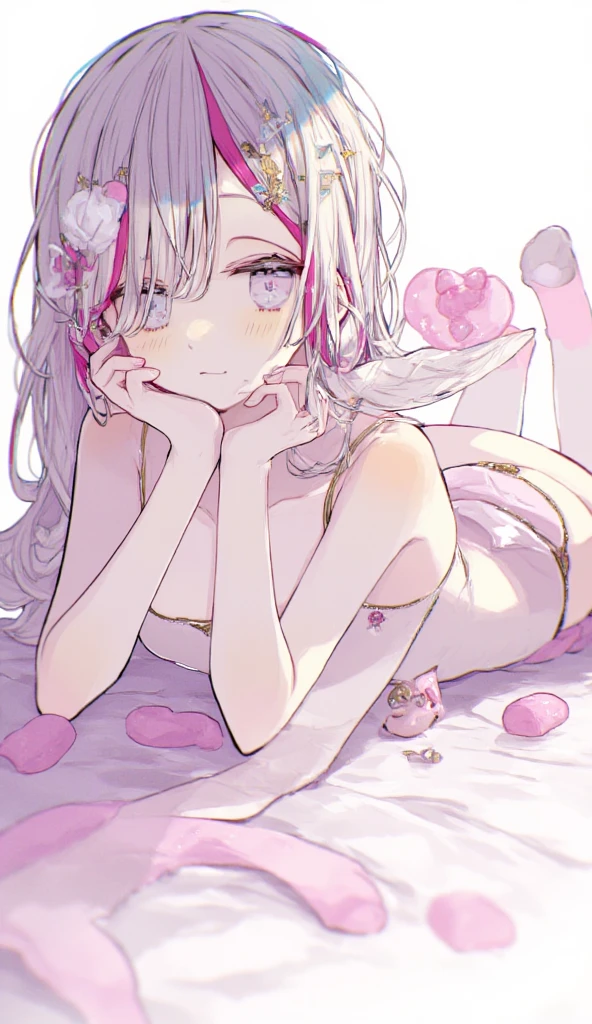 Best Quality, top-quality、(cute petit girl:1.3),Beautiful pink eyes、flat chest、Lori、(Cuteness beyond limits)、((oestrus))、tied up with a collar、Buruma、gymnastic suit、Beautiful thighs