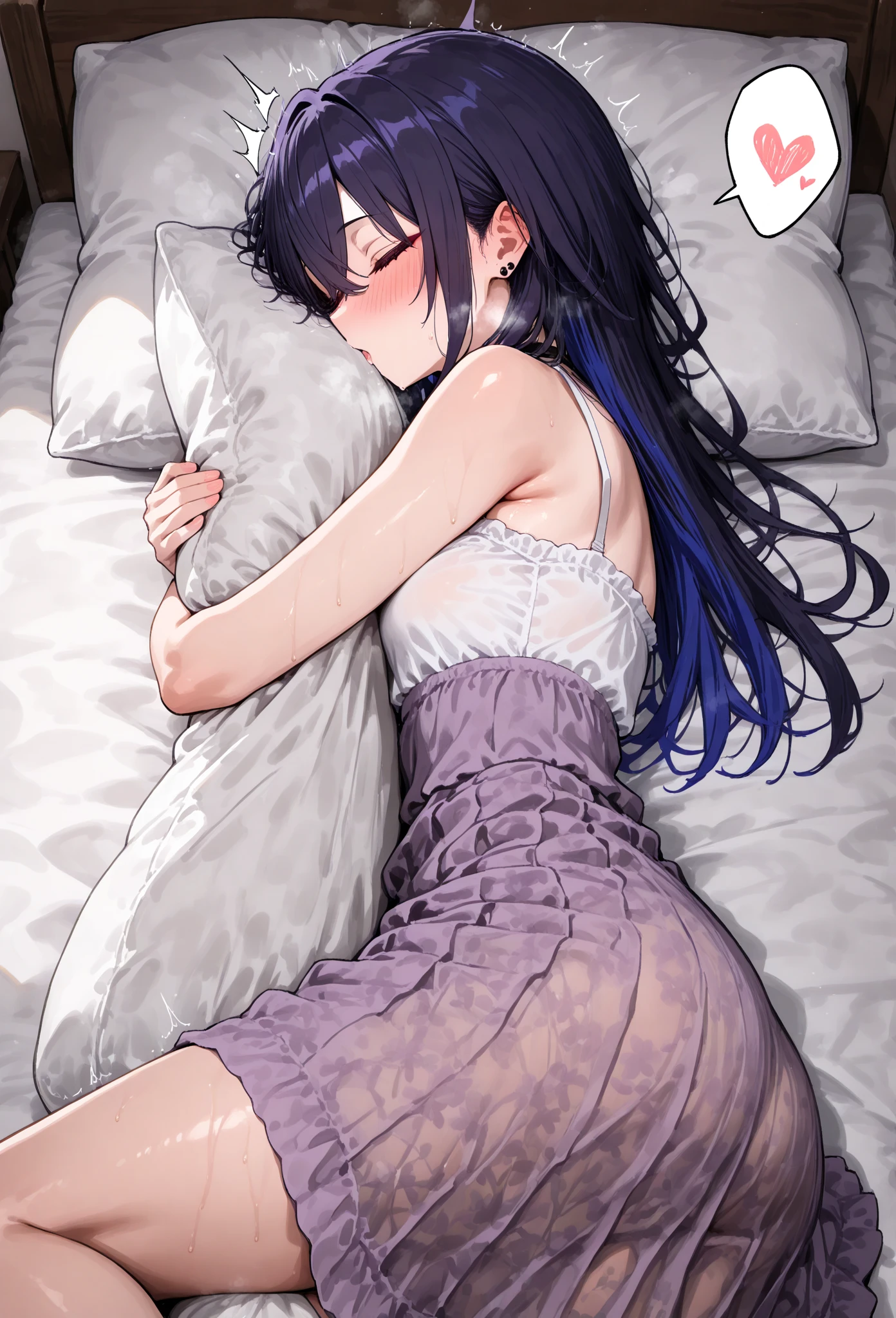 Adorable cute, Curly Hair, Soft Hair, Cute Bangs,Soft and fluffy white and black, Adorable, masterpiece、Best image quality、最high quality、 cryin ,Cute Characters, Most detailed, high quality、(missionary, 1boy, penis, lying, vaginale, ass pov, spread legs, Sex, nsfw)、nose blush、steam、Shiny Hair、Very fine and beautiful bright eyes、Very detailed, clear and beautiful face, Awards, Anatomically correct、((Scared))