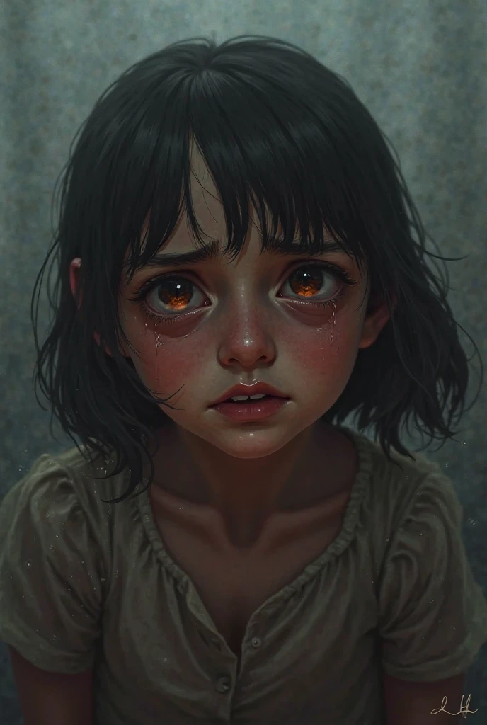 In the darkness, she saw the faint outline of a figure—a child with hollow eyes, staring at her with an expression that sent shivers down her spine