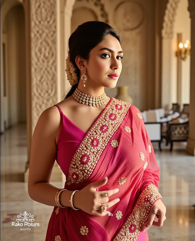 ((best quality)), ((masterpiece)), (detailed), Beautiful indian woman, traditional saree,