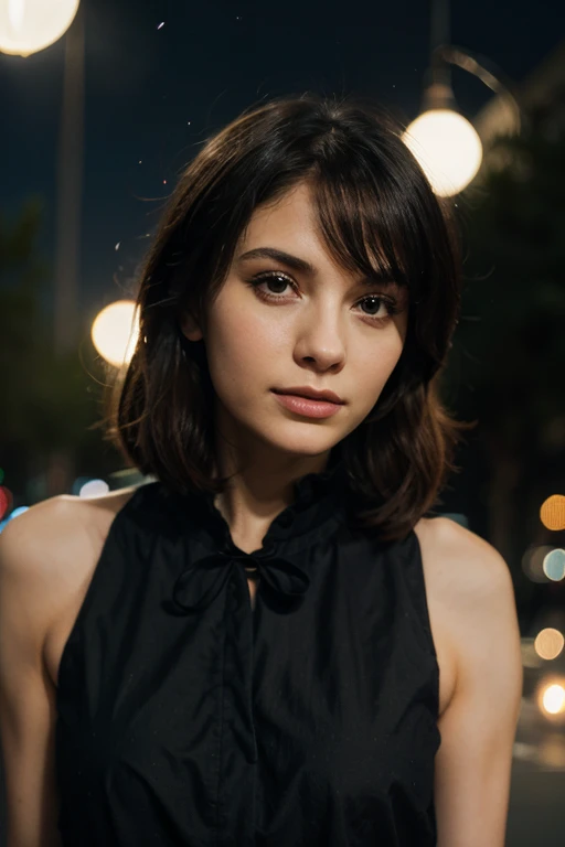 anamr,<lora:AnaDeArmasV2Dogu:1>,balderunner,rainy,wearing wet white long shirt,neon city,night