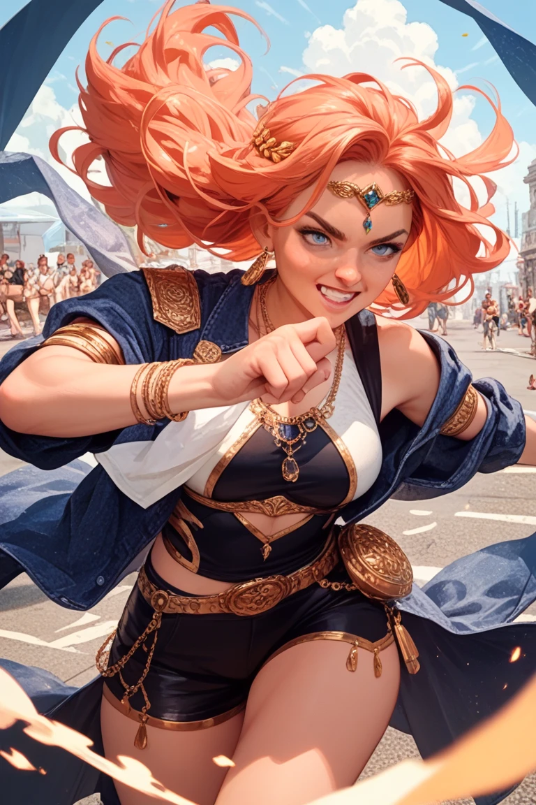 ultra-detailed, extremely detailed, masterpiece, highest quality, best quality, absurdres, highres, subsurface scattering, (1girl:1.5), (solo:1.4), (smile:1.1), red hair light blonde hair, asymmetrical hair, asymmetrical bangs, ponytail, medium bangs, hair between eyes, brown eyes, eyes reflections, detailed eyes, perfect eyes, rendered eyes, (looking at viewer:1.1), dynamic pose, dynamic angle, full body, detailed skin, skin pores, shiny skin, glossy skin, (skindentation:1.2), hair flow, idol, lush dress, intricate clothes, small choker, panties, winter, night, outdoors, college, campus, city, (water:0.8), (detailed background:1.2), (intricate background:1.2), depth of field,india, Hinduism, indian clothes, a close up portrait photo of beautiful Nithya Menon ,Nithya Menon