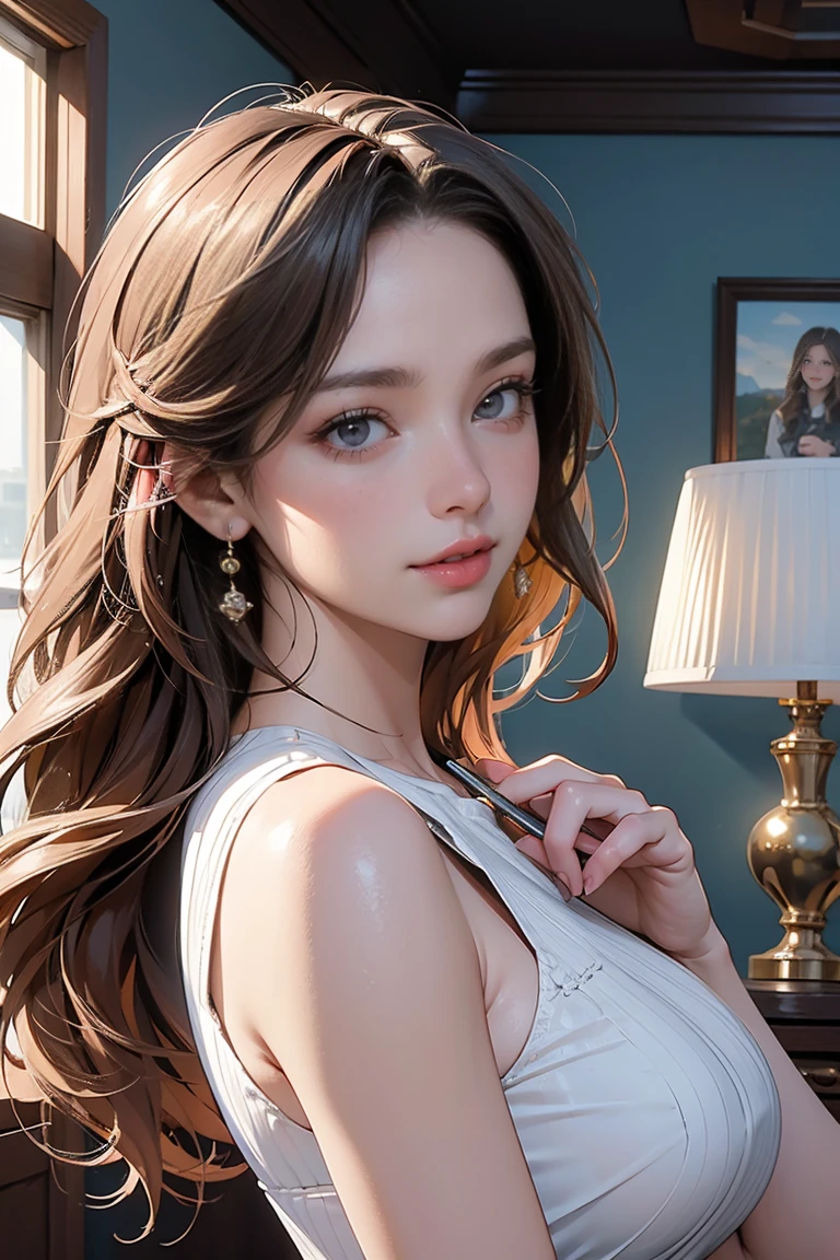 best quality,masterpiece,realistic,1woman,yujie,upper body,close mouth.