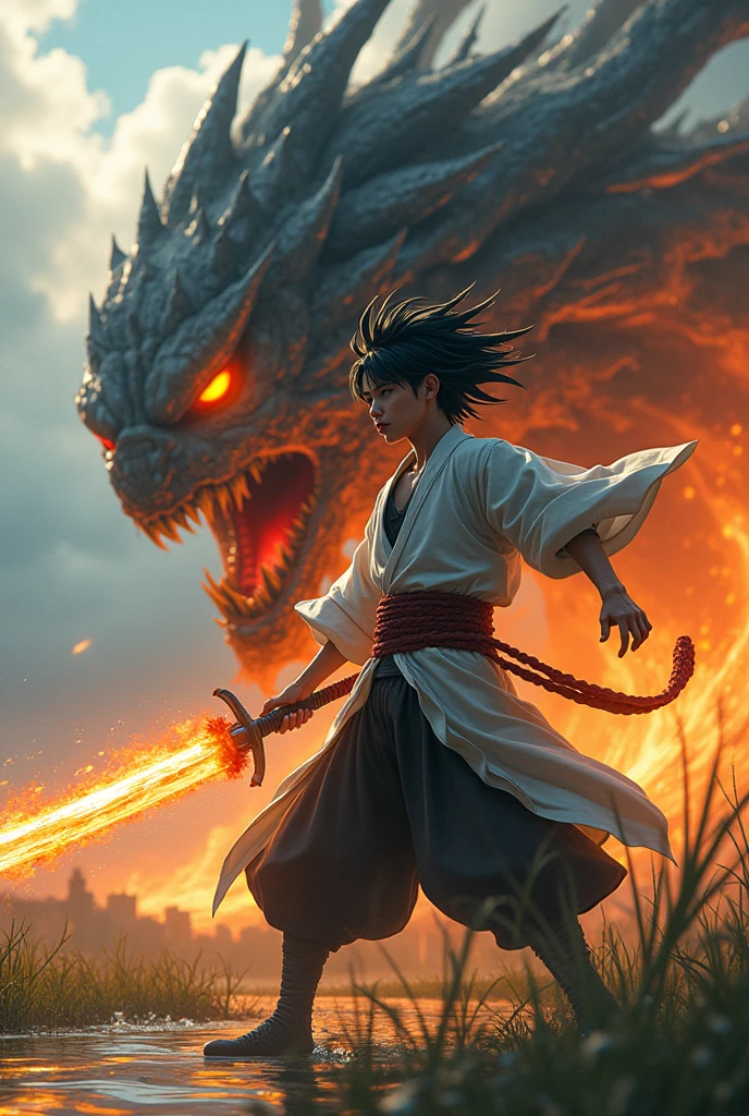illustration by Gerald Brom of a japanese samurai in front of a dragon in fighting pose, action pose, dynamic pose, , ShadeStyle, Outflowing Shadows, monochrome, glowing, Omori style, horror Eldrich abomination, body horror, rich deep color, corrupted photograph, brush strokes, Shimmering swirling glitter, strybk style, muted colors, full body, simple background, 3d anime style, 3d game art, witchcore, gongbi, ritualistic masks, cute rendering, octane rendering, 3d style, ultra detailed texture, detailed 3d background, isometric, <lora:add-detail-xl:2>, dream, <lora:sdxl_lora_dream:0.9>