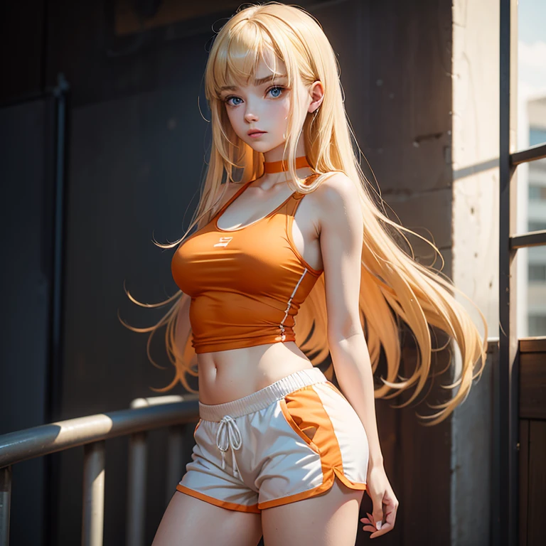 (((UHD, retina, best quality, super detail, highres, 16k))), (((anatomically correct))), SFW, ((a woman)), on the table, Wearing light colors, ((sports tube top, sportswear)), alone, mature women, blond, Hair bottom red, (Extra long straight hair:1.4), Straight hair, Curly ends, lake green eyes, Bright Eyes, Upper eyes, Long eyelashes, short eyebrows, Beautiful and delicate eyes, Ultra-detailed eyes, Highly realistic eyes, Perfect face, Super detailed facial details, Random expressions, Sweat, medium large breasts, Beautiful collarbone, healthy skin, Textured skin, toned body, (muscle:1.2), (((anatomically correct))), earrings, make up, perfect hands, (Delicate fingers), Beautiful long legs, perfect feet, Stylish sneakers, whole body, movie lighting, Barbecue restaurant in the background, night, beer, Online barbecue, Baked potatoes, hamburger,