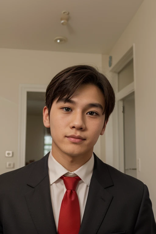 there is a young boy wearing a suit and tie, nivanh chanthara, asiatique du sud-est avec visage rond, [ Digital art ]!!, with a precise face, Photo professionnelle, Digital art but photo, Ash Thorp Khyzyl Saleem, Yanjun Chengt, Photo de passeport, portait photo profile picture