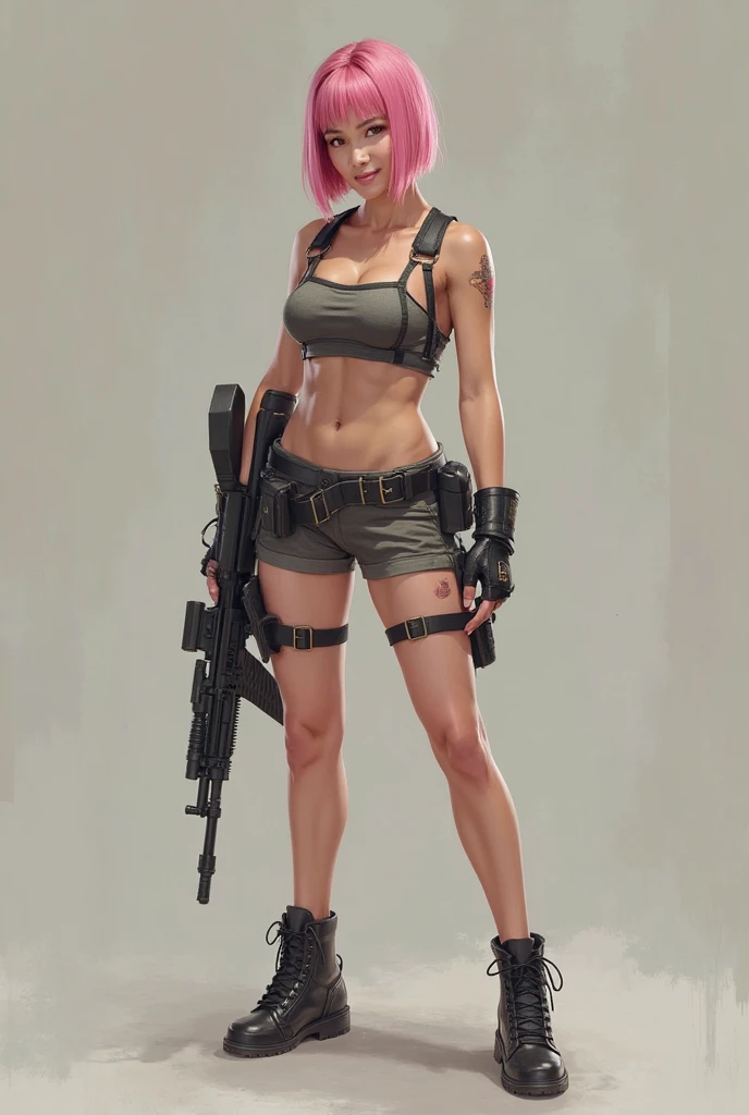 ((fallout 4)) drawing image of a black woman with a rifle, standing, in an armored vault suit suit, female character concept art, Fallout Wasteland art, detailed, Fallout suit, female character art, with a light leather armor, post-apocalyptic scavenger, ((white background)), post-apocalyptic explorer, female punk diesel, hyperdetailed full-body shot,  Post-apocalyptic costume, dieselpunk