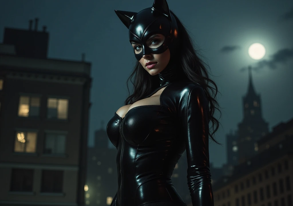 ((masterpiece, highest quality, High resolution, Realistic, to be born, 8k wallpaper)), (Huge and stunning goddess shot, Very hot and sexy,(( Ready Pose)),A menacing posture and a sharp gaze,Amazing beauty, Perfect balance, Beautiful body, Slim body beauty: 1.4), 夜の街のスカイラインを見下ろす屋上に立つBatman, Gotham city background, nighttime in Gotham city, Gotham city, 映画Batmanから, Gotham city double exposure, Gotham city style, Batmanのフィルムスチル, metropolis filmic Gotham city, サイバーパンクBatman, Batman映画の静止画, Batman映画ではスチルシネマティック, Gotham setting, Batman, Gotham,