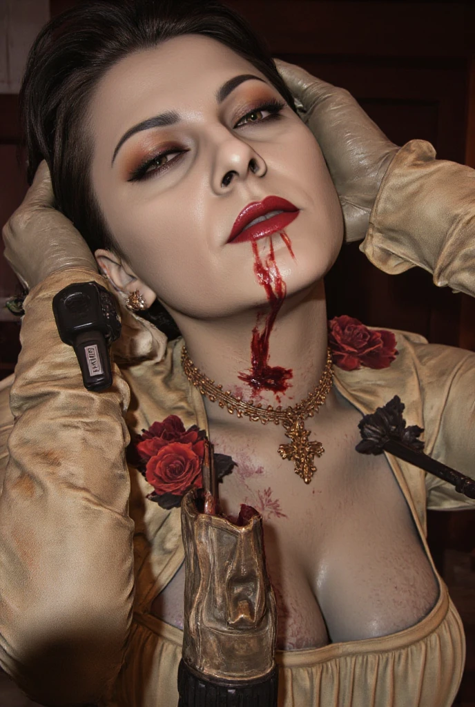 Dracula Drinking Blood

User
Describe Dracula drinking a woman's blood. In one paragraph 

ChatGPT
In the darkness of the night, Dracula's hungry eyes shone with a sinister glow as he watched the helpless woman. His pale lips curved into a predatory smile as he approached silently, revealing his sharp fangs. The woman's body shuddered in fear as he wrapped his prey in a relentless embrace, immobilizing her. With surgical precision, the vampire plunged its fangs into the woman's neck, piercing the soft skin and extracting the rubies-red liquid. As he drank, the expression of ecstasy spread across Dracula's face, his thirst being quenched with every drop of warm blood that dripped down his throat. The woman struggled in vain, unable to break free from the vampire's voracious dominance. The soft sound of her moans echoed in the darkness, mingling with Dracula's wicked pleasure as her life faded, leaving only the satisfied echo of the enemy of darkness.