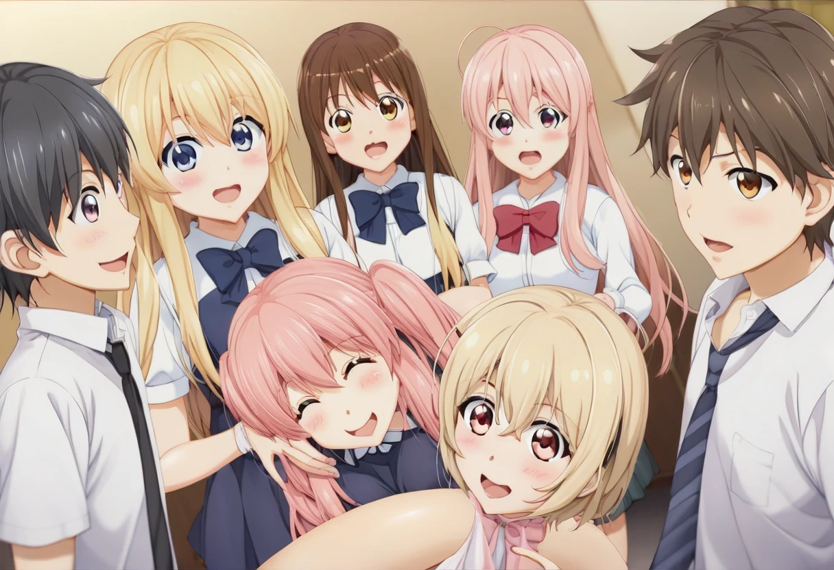 Naked Girl　((three_girls))　((((Girls who attract men))))　Nipple Emphasis　Nipple erection　((((small_breasts))))　TV anime image format　TV anime screenshots