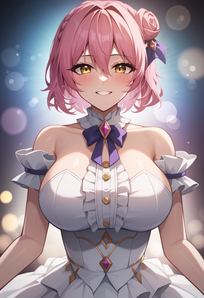 1girl, nsfw, lenna charlotte tycoon,final fantasy v,,nude,
pink hair, green eyes, jewelry, red gemstone earrings, gold bangles,
tareme, smile, huge_breasts, vagina, nipples, solo, cum on body, masturbation,