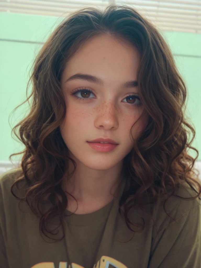 Photo oF a 18 year-old American girl, .CRUDO, beautiFul woman,  ((Cara detallada:1.2)), ((Detailed Facial Features)), (Piel Finamente detallada), pale skin , pecas en mejillas , ojos azules , Small nose, 、un sexy(color fresco), wet, wet, ReFlectoreasutepiece) (proporciones perFectaotos realistas)(La mejor calidad) (Detallado) FotograFiado con una EOS R5 de Canon, lente de 50 mm, F/2.8, NFFSW, (8K) (papel tapiz) (cinematic lighting) (dramatic lighting) (sharp Focus) (Enrevesado) senos grandes , pechos grandes ,cuerpo completo , hermoso cuerpo de adolesente  ,lindo maquillaje , gran sonrisa ,Fondo variado ,  cabello rosa esponjoso , pelo rosa esponjoso ,  mlp , pinkie pie , Equestria girls , outfit elegante