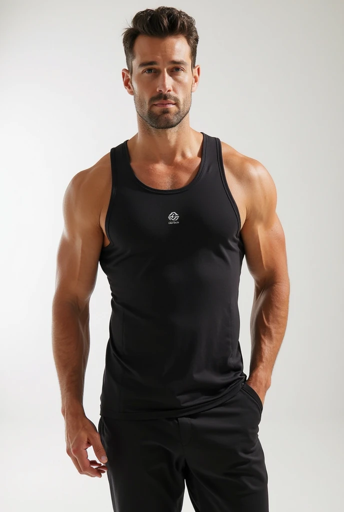 A man in Indian LUX VENUS   undervest and LUX Classio    black underwear make full body photograph black underwear