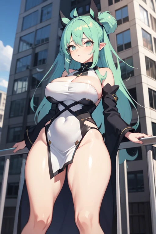 Focus on the chest.Seductive pose、(Two Arms、(Place your hands behind your head:1.6).(Downtown at night:1.8).(Setting from below:2.2)、(Exposing the nipples:1.9).(Bunny earmuffs:1.3)、(Composition from the front:1.1).(Squat, Spread your legs:1.9)、(Cowboy Shot:1.8)、(Sparkly fluorescent yellow holographic gradient high leg sexy swimsuit:1.9)(Browsing Caution:1.8).(Glowing Skin:1.8).(Wet Skin:1.3).(Huge breasts:2).(Nipples are visible:1.9).Exposing the breasts:1.9).beautiful ,最high quality、Best image quality、masterpiece、((Top model at age 20、 By becoming、Best Bust、The tea that opened my heart、shining eye,((Heterochromia iridis, (右eye, red colored 右eye iris)(左eye, gray purple colored 左eye iris), eye; Red and grey purple)), (Fluorescent yellow holographic hair color、), Yellow smooth and shiny medium hairstyle, Straight silk bangs, Cut in a straight line hair and bangs, Blunt bangs+Cut in a straight line, Smooth Hair、thin,Highest valley、black 、Shiny blue short skirt、shoulder jewelry ,Diamond Earrings、Wristband、black gloves)),high quality、beautiful芸術、background((School Area))、Flight、flying debris、Written boundary depth、movie、Visual Arts、Perfect art、8k,Genuine、Dynamic Performance