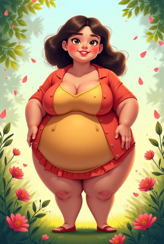 I want the same image above but with a chubbier woman.