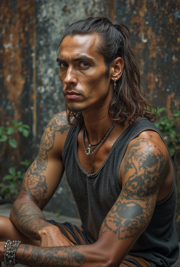 A guy from Colombia with a Mullet with a cap and tattoos