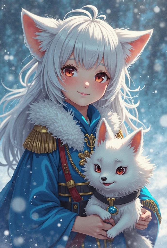 style-nebmagic, Portrait of a round fluffy cute little arctic fox with scarf by Style-SylvaMagic in the snow,  Gazeli, James Jean, Anton Fadeyev and Yoshitaka Amano, insanely details, 8K resolution, Digital art, trending on artstationh, vivd colour, chibiStyle, A masterpiece, Lovely Friendly Lovely --auto