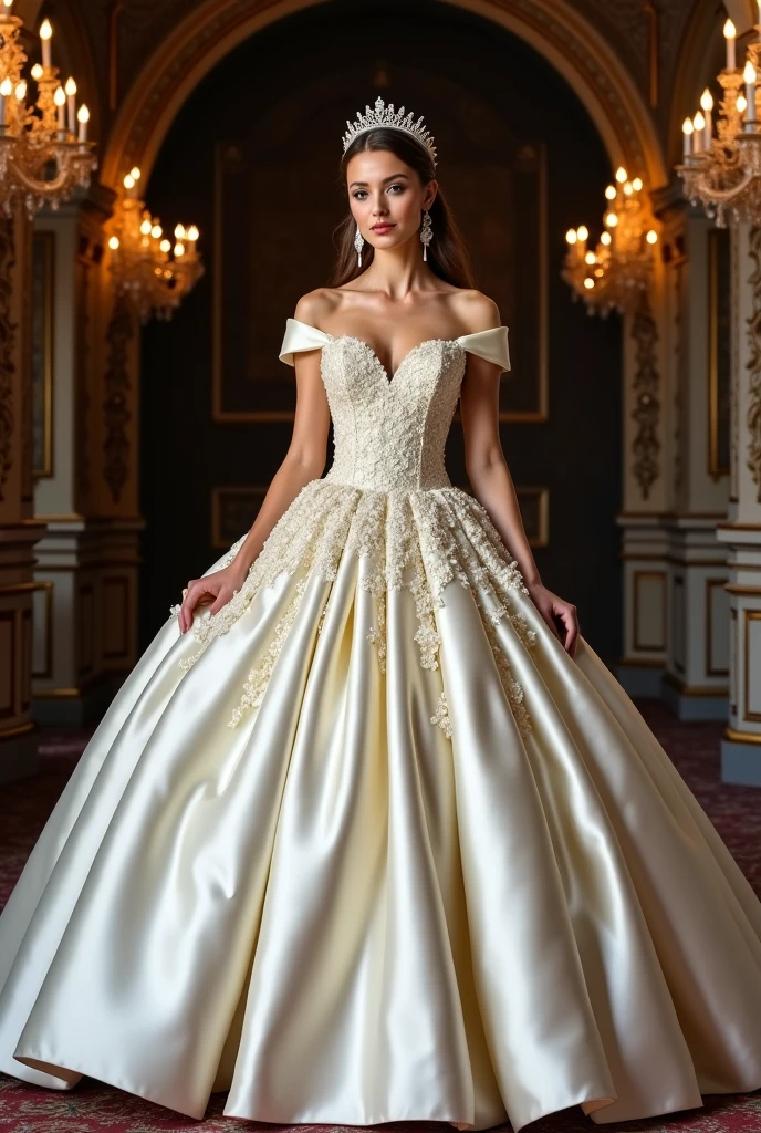 (masterpiece, best quality:1.5), highest quality, High resolution, super detailed, Realists, Upper body photo of a brunette young magical girl, detailed and beautiful eyes, beautiful detailed lips, very detailed eyes and face, longeyelashes, white satin wedding dress, Holding a magic wand in your hand, Cast a transformation spell, With her magic wand she turns a cat into a princess, Glowing wands available,Beautiful and colorful makeup, elegant and noble々The jewelry bag, Gardens as background, soft daylight, bright colors, fine brushstrokes, Portrait style, Silk dress fabric, beautiful color palette, glowing skin, First-class rendering, that captures every detail, enchanting atmosphere, subtle shadows and lights, (perfect anatomy:1.2), (The two stunning magical girls in wedding dresses transform a cat into a princess, (a transformation with the magic wand:1.4), (magnificent panorama view:1.2)