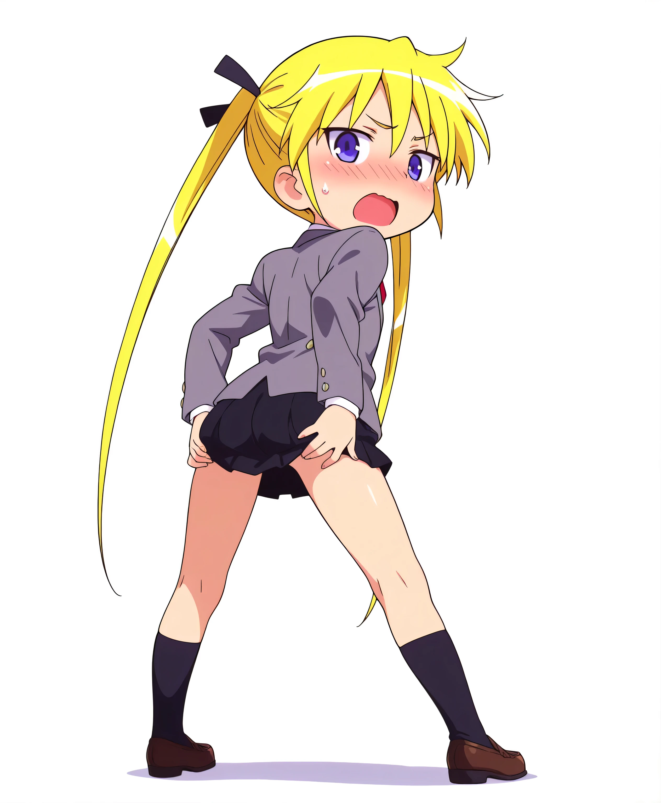 Dark pubic hair、bristle、Sweaty、covered in cum、girl with1a person、a blond、double eyelid、glares、blushed face、Rough breathing、barechested、Spread the labia、hitornfreckles、(Put the penis into the vagina)、cum shots、hitornfreckles、Open chest、Cutter shirt、Loosened tie、a miniskirt