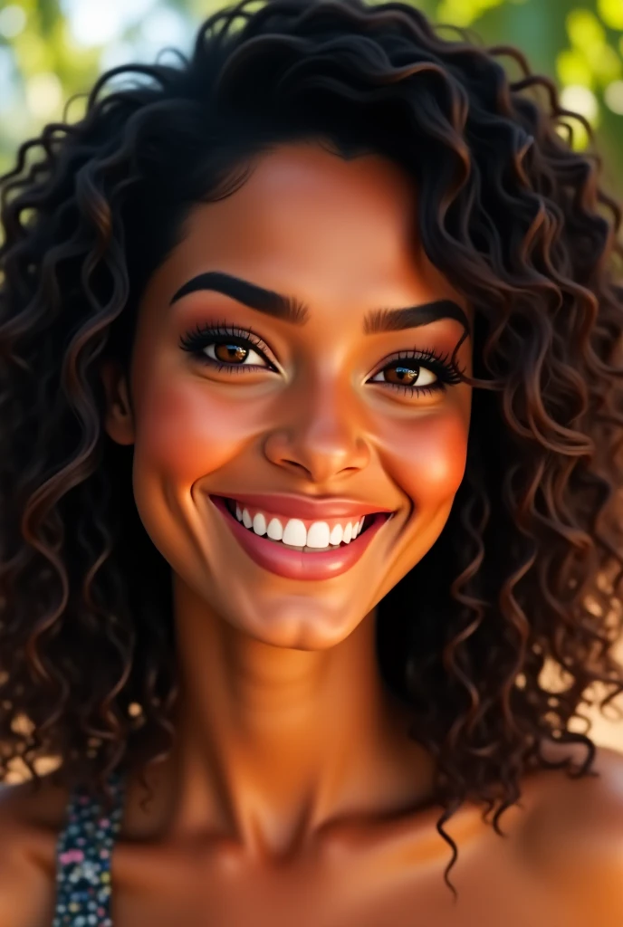Menina cabelo preto pele branca olho verde magra sorriso sensual