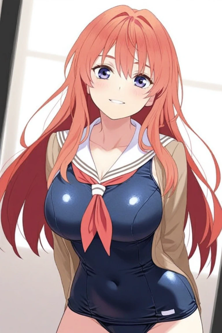 (masterpiece, best quality:1.2), 1girl, solo,mature_lady, nipple, pussy, pov, from benind,penis,sex,make love, delicate face,detail eyes,floating hair,big breasts, floating clothes,,kousaka_kirino ,ore no imouto ga konna ni kawaii wake ga nai,1girl,orange hair|brown hair,long hair,floating hair,shiny hair,blue eyes|aqua eyes,(pink hairclip),white shirt,(gray sailor collar|blue sailor collar),red ascot,,snow land