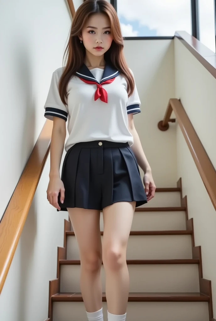 Elementary school girl、Big Breasts、mini skirt