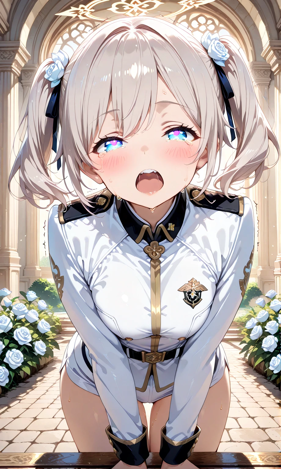 score_9, score_8_up, score_7_up, source_anime, best quality, masterpiece, official art, absurdres, highres, ultra-detailed,waifu2x,Collection: Slice of Life,break,djeeta \(granblue fantasy\),short hair, blonde hair, gloves, brown eyes, medium breasts, sweat, (nipple:0.6), sweat, saliva, (yawn:0.5),blush,penis, twitching penis, oral sex, rape, felatio, hand on girl's head, cum, motion lines,projectile cum, facial, bukkake, hot breath, sound effects, outdoors, alley, ,break,(clear line illustration:1.2), super detailed skin,very high resolution, very aesthetic, Best sexual lighting powered by famous artist, 8k,cute picture,beauty illustration,photoshop_(medium),,(Detailed Lighting),uncensored,