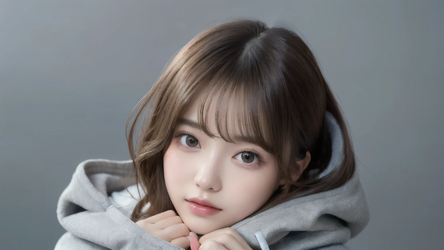 only one,One woman,Room at home, studying at a desk, sitting in a chair, reading a book,blush,small breasts,,long hair ponytail,((8K, Raw photo, best quality, muste piece:1.2), (Reality, photorealistic:1.4), (Highly detailed 8K wallpaper), Depth of the bounds written, cinematic lighting, soft light, detailed beauty eye,Shiny and smooth light brown ponytail, asymmetrical bangs, shiny skin, super detailed skin ,high resolution, high detail, detailed hairstyle, detailed beauty face, hyper real, perfect limbs, perfect anatomy ,1 Japanese girl,famous japanese idol, perfect female body,shy smile,short eyelashes,double-edged eyelids,look straight here,Hair style is ponytail、Neat clothes