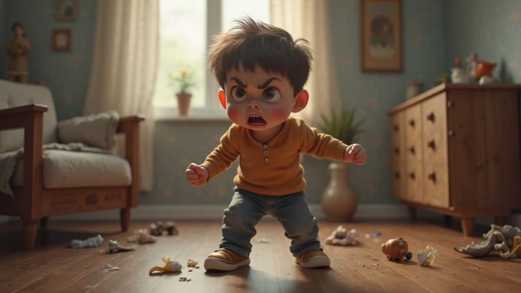 Boy holding shoes and crying Realistic Boy