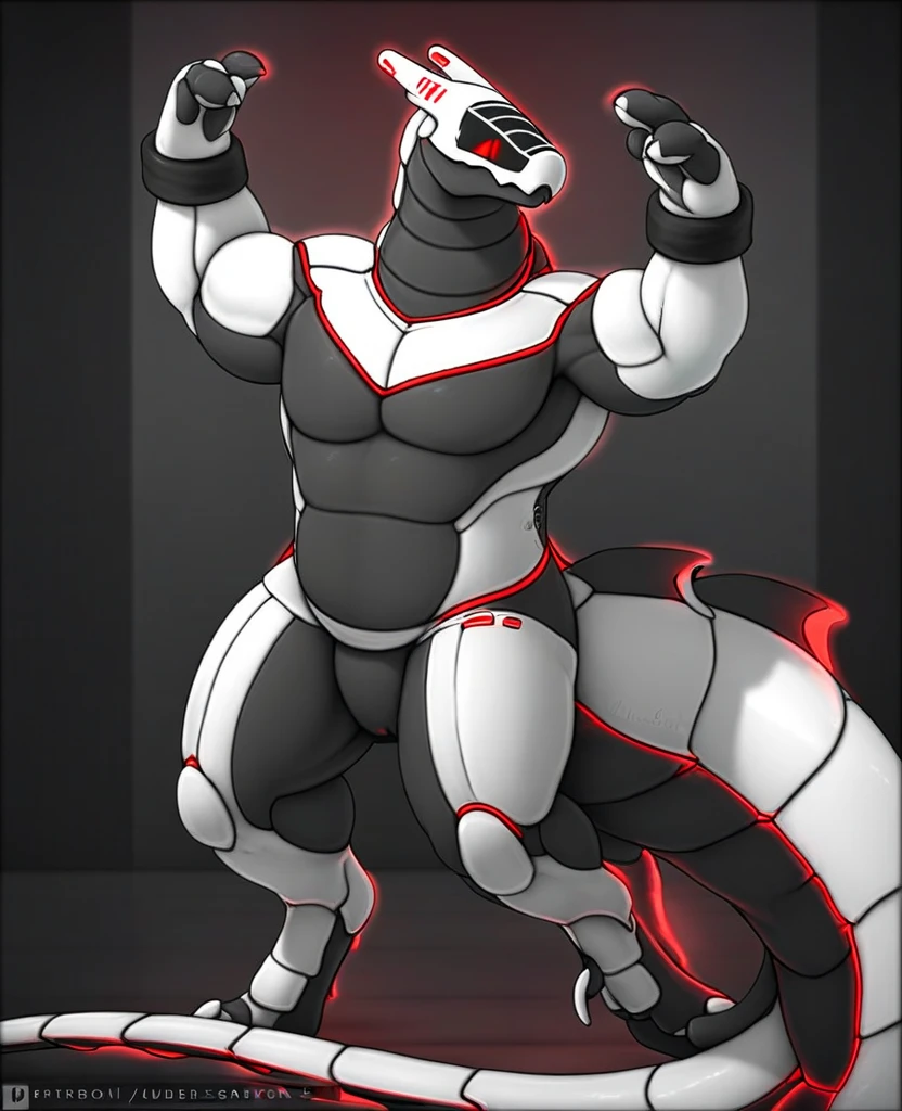 score_9, score_8_superior, score_7_superior, Ogami Shiro, Wolf personification,naked、Blue fur、White belly、Erect penis、Arms restrained behind the back、Kneeling、outside、 ((Hypnosis Goggles、Perky nipples、Trembling、A lot of semen、Intense 、))(((((Huge peniilking machine、Full body rubber suit、Nipple attack)))))