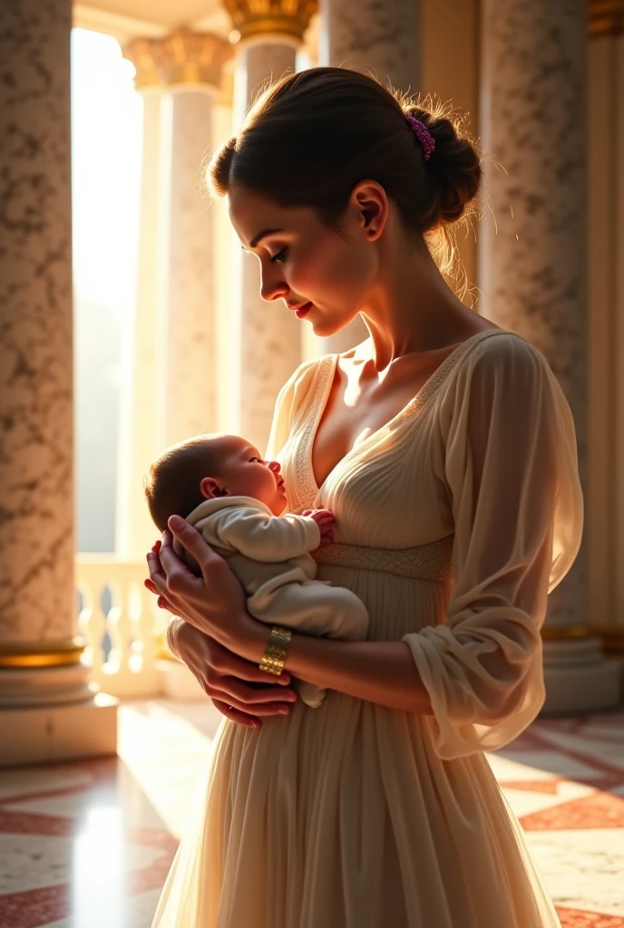 a mother crying with her child in her arms
