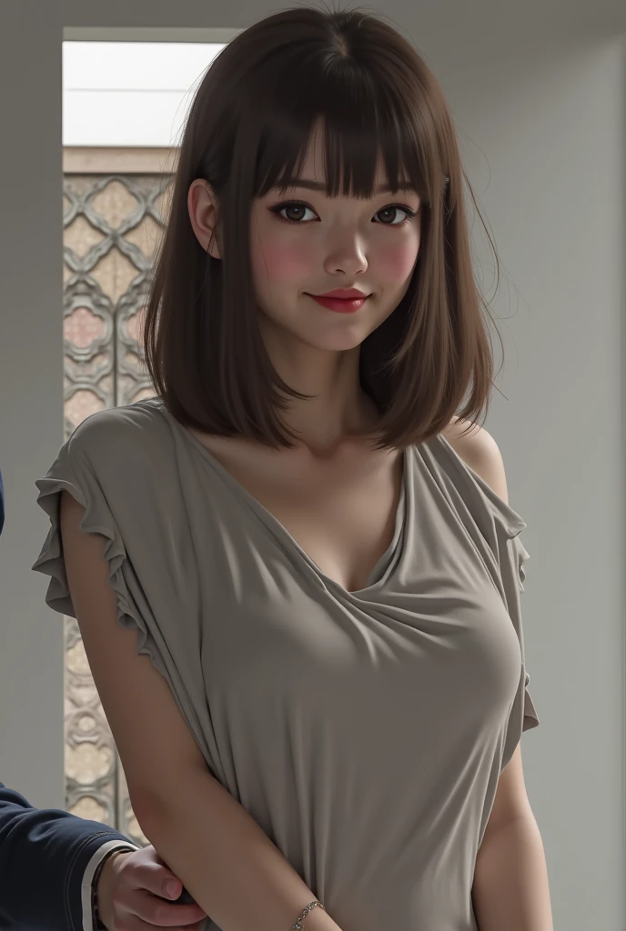 (masterpiece:1.2, highest quality), (Realistic, photoRealistic:1.4), Beautiful illustrations, (Natural Side Lighting, Cinema Lighting), Written boundary depth, Looking at the audience, (Face Focus, Upper Body), Front view, 1 girl, English, high school girl, 15 years old, Perfect Face, Symmetrical cute face, Shiny skin, ((Short Bob:1.7)),Black Hair), Asymmetrical bangs, Big eyes, Droopy eyes, long eyelashes chest), thin, Beautiful Hair, Beautiful Face, Beautiful and beautiful eyes, Beautiful clavicle, Beautiful body, Beautiful breasts, Beautiful thighs, Beautiful feet, Beautiful fingers, (((Completely naked(1.9))、((All Nude(1.9))), ((Small breasts(1.9), Small breasts(1.7))), Camel Toe(1.8), (((Thick pubic hair(1.8))), (Beautiful views), evening, (Inside the library, Bookshelves lined up), Are standing, (smile, Excellent, Open your mouth), (from the front:1.6),(Poor horizon:1.5), (((Backlight))), (((Front view, Front view))),(Anatomically correct(1.9)),