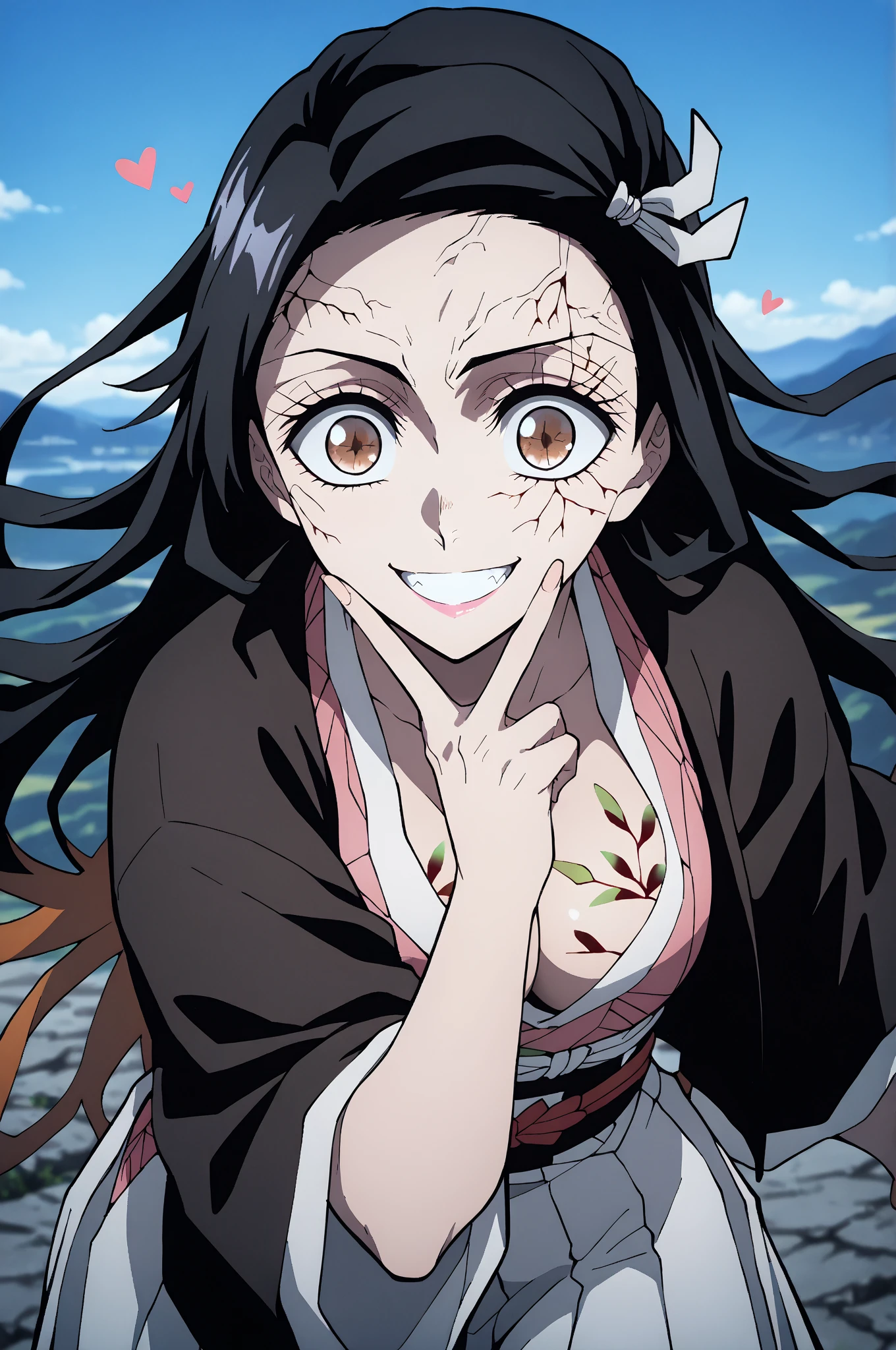 Erotica, Relies, Washed, backboob, buttocks, naked breasts, teats, naked body, half naked, Forest Water, night  sky, Bright sun, Swimming in the lake, against the background of the moon, Erotica, full-length photo, Panoramic view, half naked(Body Full 1.1), Sexy, Smiling, Nezuko Kamado's masterpiece, ssmile, joying, Long black hair with orange tips, Ribbon Hair, (pink eyes: 1.5) Bright, Wavy Hair, two tone hair, professional photo of a, haori, Japanese outfit, Sexy kimono, long sleeves, pink kimono, band, long sleeves, Perfect Curved Body, Tattooed body with leaves, permeating Her body, Lovely Medium Breasts, Her breasts are sticking out from under her clothes, BREAK (Master Part: 1.2), Best Quality, High Resolution, photorealestic, photogenic, Unity 8k壁纸, (illustartion: 0.8), (Beautiful detailed pink eyes: 1.6), extremely detailed face, perfect  lighting, extremely detailed CGI , (perfect arms, perfect anatomy), 18 year old girl with perfect breasts, beatiful face, master study, intricate details, Detalhes realistas, the anime, (По мотивам Demon Slayer Kimetsu no Yaiba Nezuko Kamado) the perfect body, Perfect Pointed Breasts, The Perfect Girl, perfect details, Ultra HD |, 8K, Professional photo, Kimetsu no Yaiba Sexy Nezuko Kamado shows off her sexy body with a leaf tattoo, Joyful expression on his face,
Waiting for the start