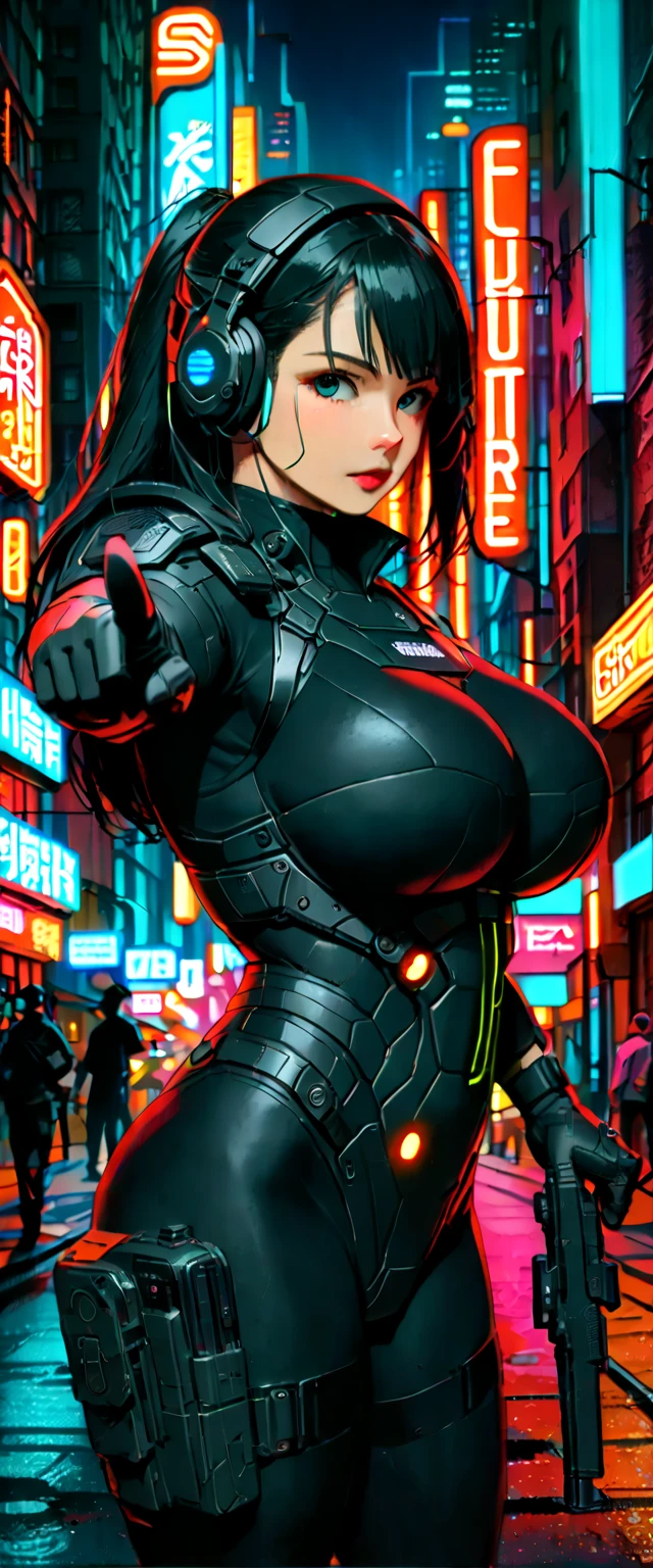 (beautiful arab identical twins in middle of composition:1.5),(black long hair:1.5), detailed and intricate, featuring high-tech, art by (((Syd Mead, Masamune Shirow))), (very enormous breast:1.7),(((aqua_eyes:1.3))) ,intricate eyes,beautiful detailed eyes,symmetrical eyes,
shiny latex is black,latex stockings,revealing clothing,show skin,(((lustrous skin:1.5,bright skin: 1.5,skin tanned,shiny skin,very shiny skin,shiny body,plastic glitter skin,exaggerated shiny skin,illuminated skin,wet legs))), shiny lips, very big ass,inflated legs,(symmetrical detailed face:1.7),toned, sexy, nsfw,
(centered,scale to fit dimensions,Rule of thirds),
cyberpunk city by the ocean at night, with bright neon signs and dark stormy clouds and puddles, scenery:1.25,
artistic photography,(photography taken by sldr),highres, sharp focus, (ultra detailed, extremely detailed), (photorealistic artwork:1.37),(extremely detailed CG unity 8k wallpaper),((synthwave background theme)),(((vibrant colors))),(intricate background),(masterpiece),(best quality),
