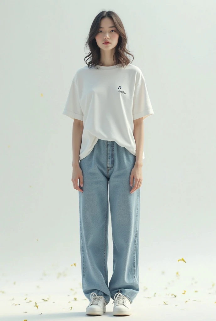 Zhu Ai_Villas,RAW photos,Brand photos,(highdetailskin:1.2),8k ultra high definition,digital SLR camera,gentlesoftlighting,high high quality,filmgrain,富士XT3,20 years old Asian woman,Wear simple clothes,T-shirt and skinny jeans,Detailed clothing details:1.3,perfect body figure,Super detailed facial details and skin,Fair and tender face and skin,二重まぶた,Super detailed eyes,Sweet smile:0.5,fully body photo
