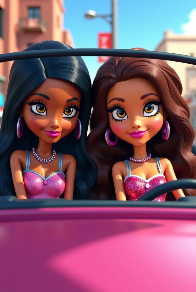 A cute girl with brown skin, sexy body, wavy purple hair [with shades of black], golden eyes ( bright ), ultra realistic eyes, playing video games alone, smile, sitting in a chair, no clothes, round face, realistic lighting, Radiosity, Close UP.