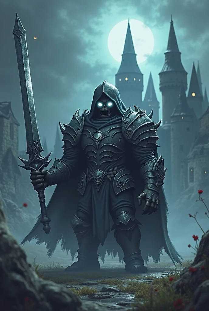 Dark fantasy art, Dark RPG art, (best detailed : 1.5), (best quality,ultra-detailed),(fantasy,imaginary) of the Golem in Prague guarding the Jewish cemetery at night, an epic clay Golem, massive body, Glowing Purple Eyes, massive arms, he is standing in the ancient jewish cemetry in Prauge in the middle ages, (the castle of Prague: 1.2) in the background, best quality, (extremely detailed: 1.5), picture taken from dynamic range, ultra wide shot, photorealism, depth of field, hyper realistic, 2.5 rendering,