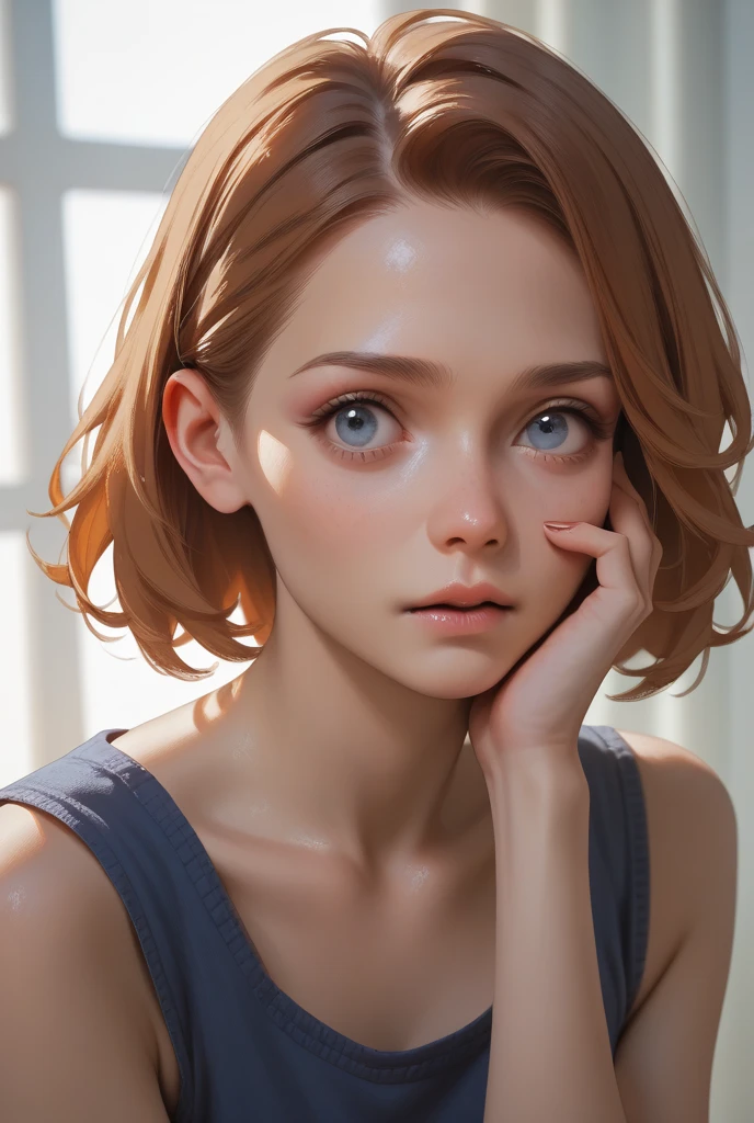 portrait of a teen girl, cute, beautiful eyes, profile view, looking at viewer, smile
highres, hq, highly detailed, masterpiece,
<lyco:YanjunChen:.8>