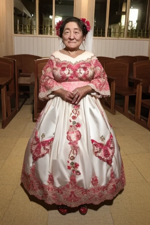 Gaucho traditional wedding wear , slutty Gaucho old bride , 56yo , huge saggy tits , tall , beautiful , 8K ,