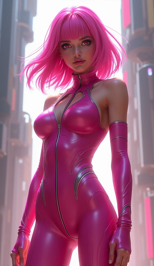 (((catss))),A woman of outstanding figure,Wear a nice miniskirt,Leaking out of both shoulders,jewely,。.。.。.3D,high definition detail,Amazing work,Vitreous luster,((clean backdrop)),High gloss,blue colors,In pink,cyan colors,red colour