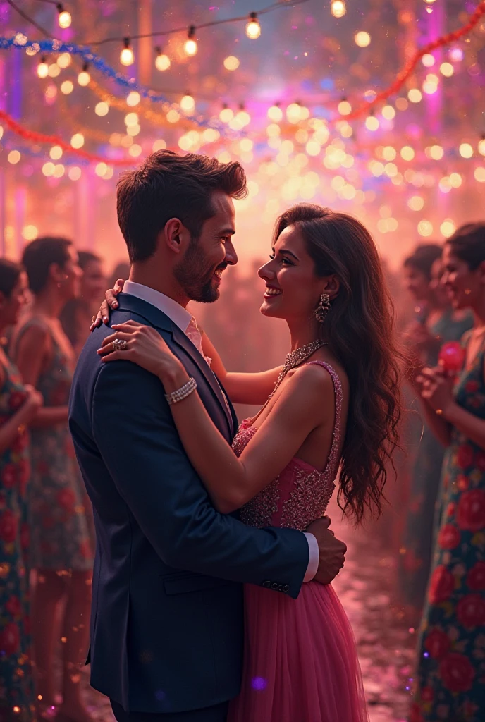 But on the way he found a party and there he stayed to dance with the prettiest lady of the night., promising that he would only stay for a moment.

